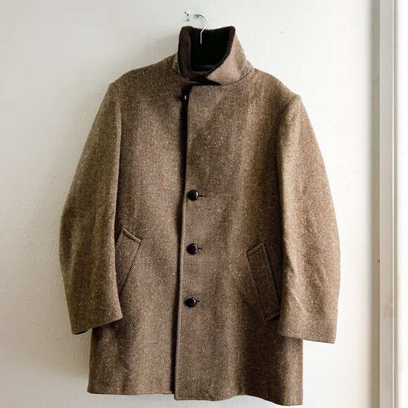 VINTAGE 60s/70s Pendleton Virgin Wool Herringbone Ranch Coat Loomed in Oregon - Picture 5 of 10